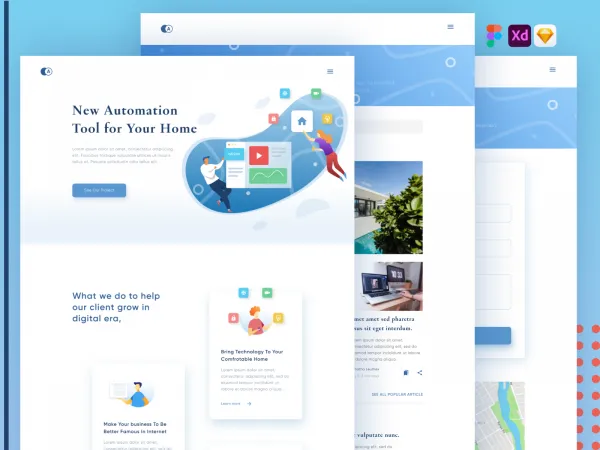 Web-Landing Page Design for Figma and Adobe XD