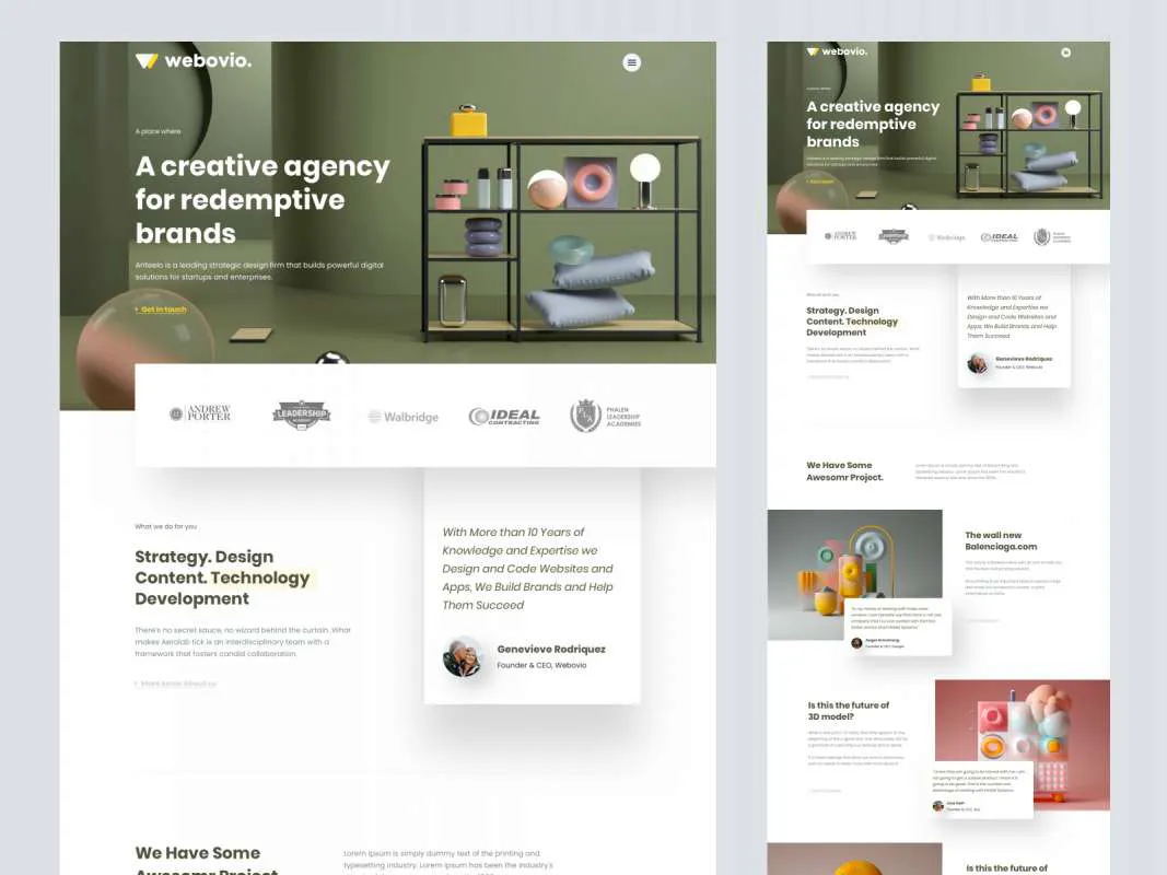 Webovio - Creative Agency Landing Page for Figma and Adobe XD
