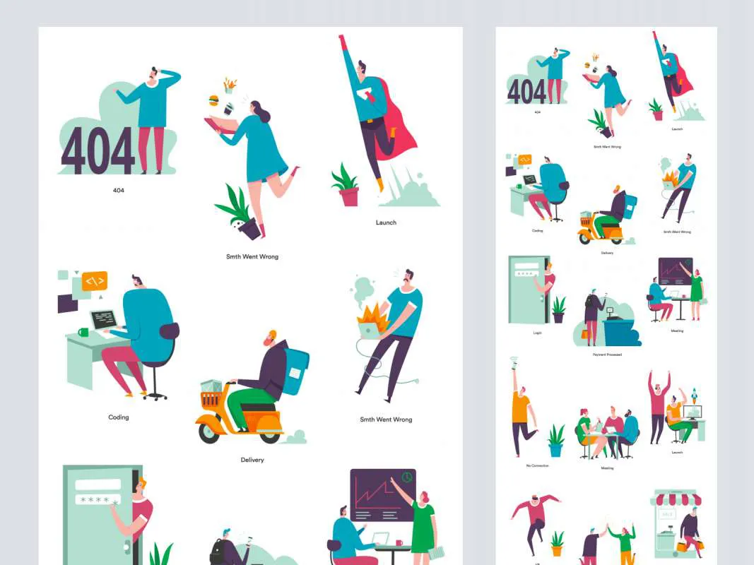 Whoosh! - Funny illustrations for Figma and Adobe XD