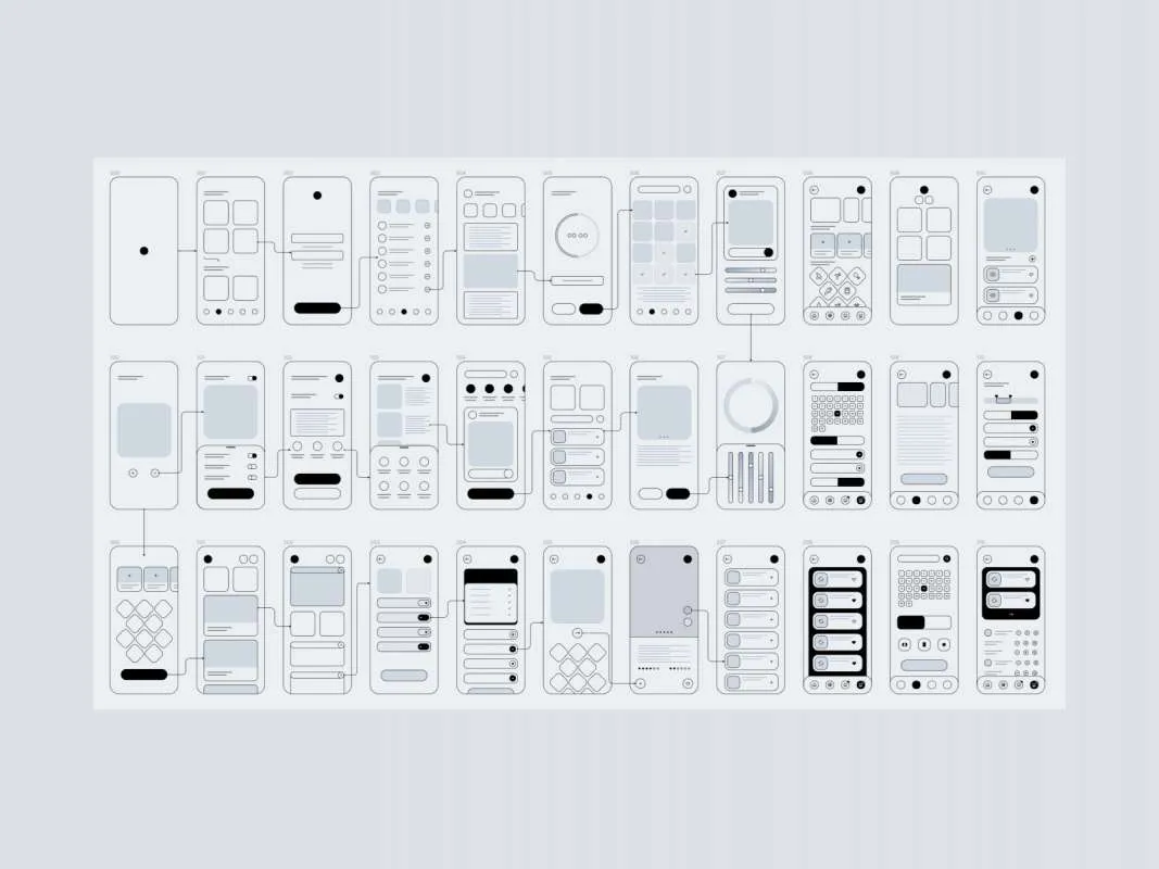 Wireframes Free Mobile UI Kit for Figma for Figma and Adobe XD
