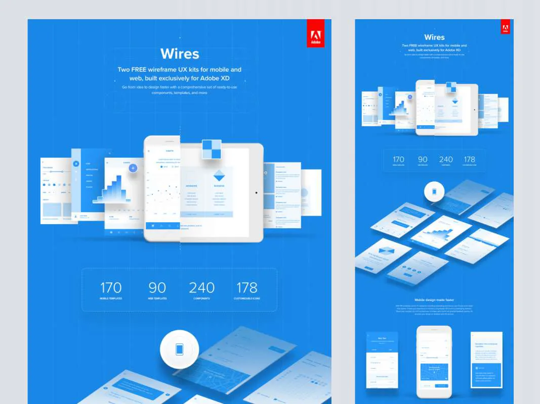 Wires - Free Wireframe Kits for Adobe XD for Figma and Adobe XD