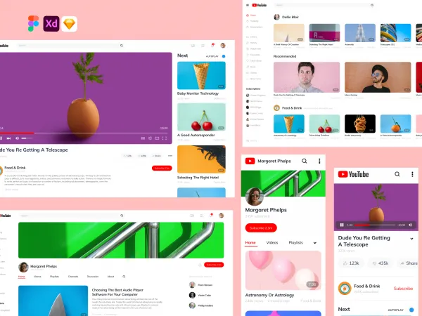 YouTube Redesign Concept for Figma and Adobe XD