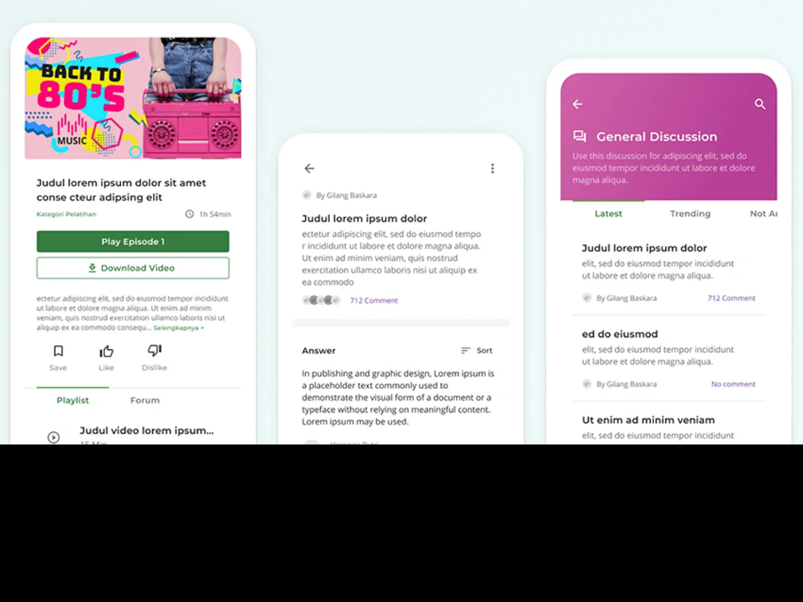 E-learning App UI Kit for Figma and Adobe XD