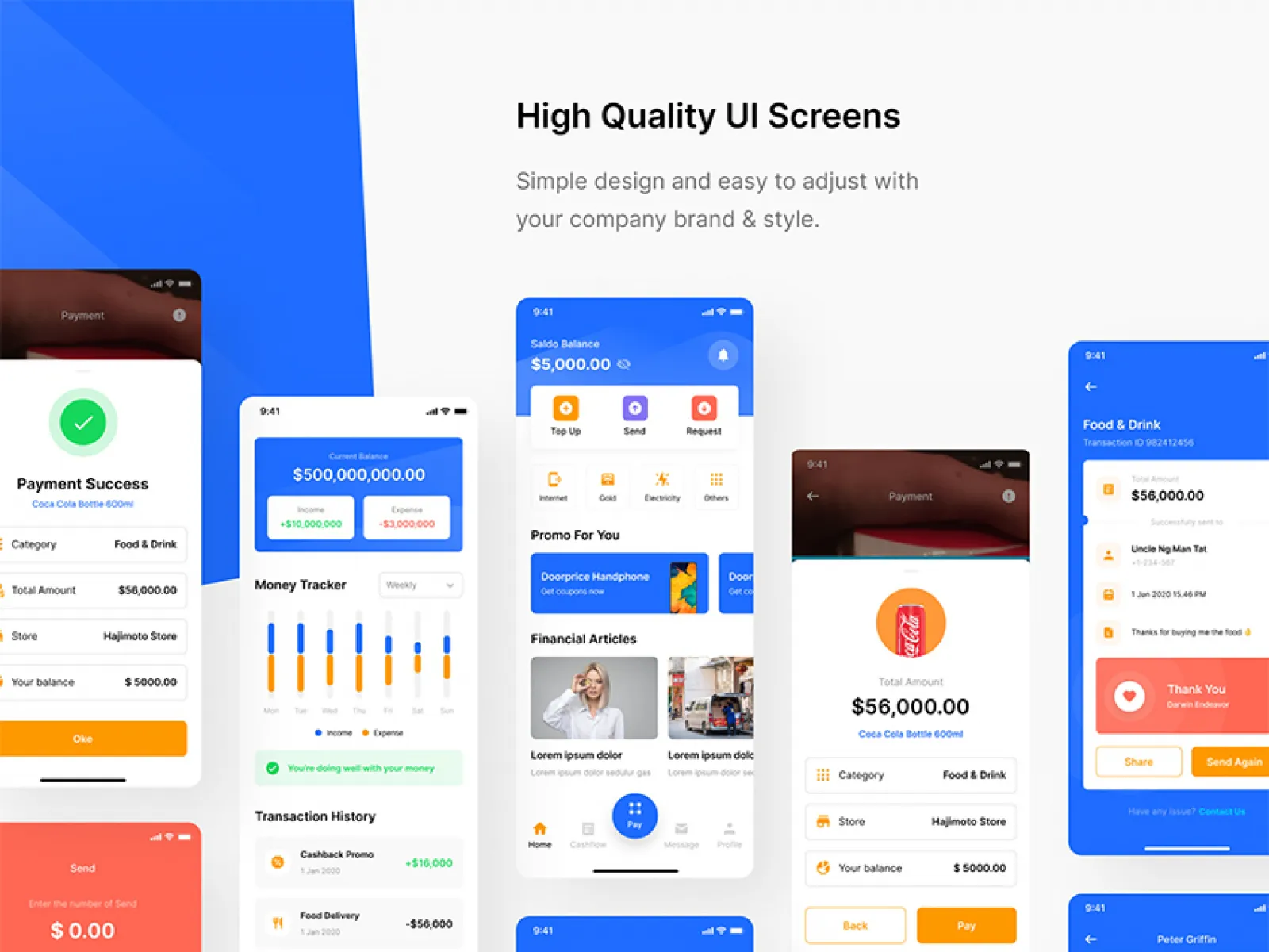 E-Wallet Mobile App UI for Figma and Adobe XD