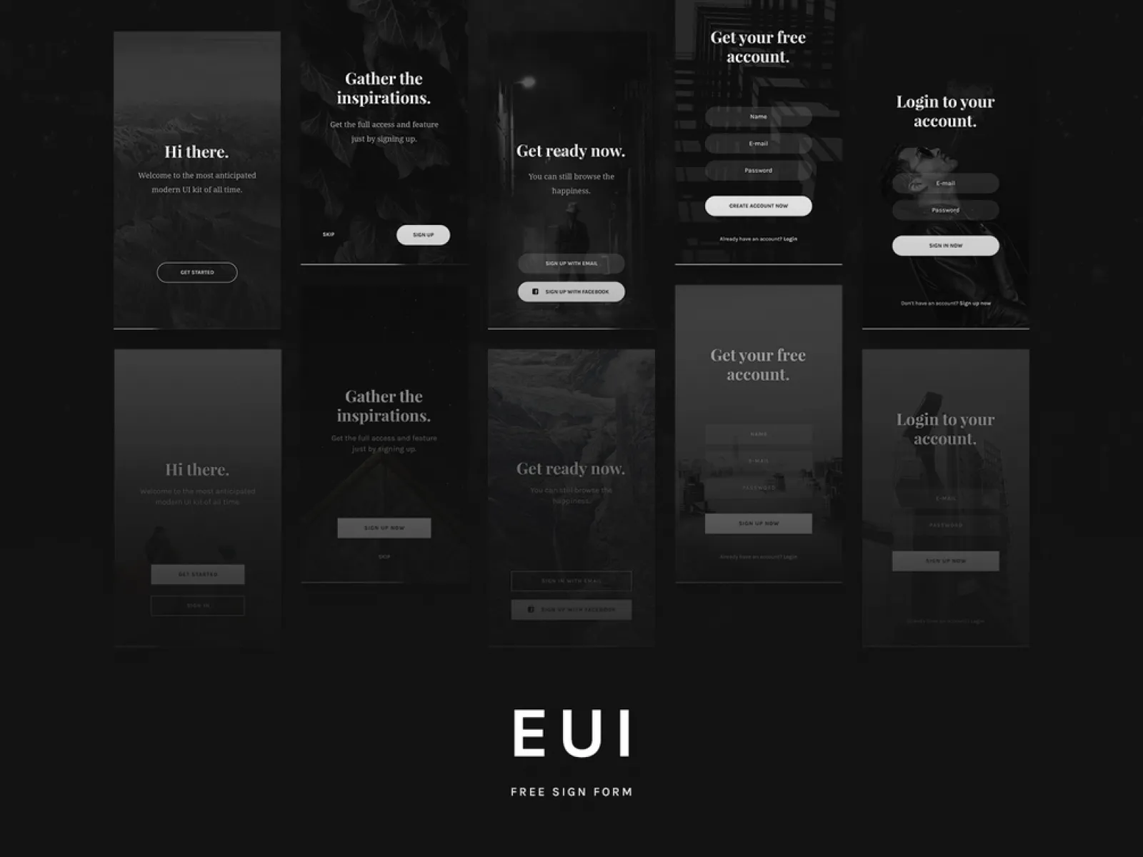 EUI Free Sign Form UI Kit for Figma and Adobe XD