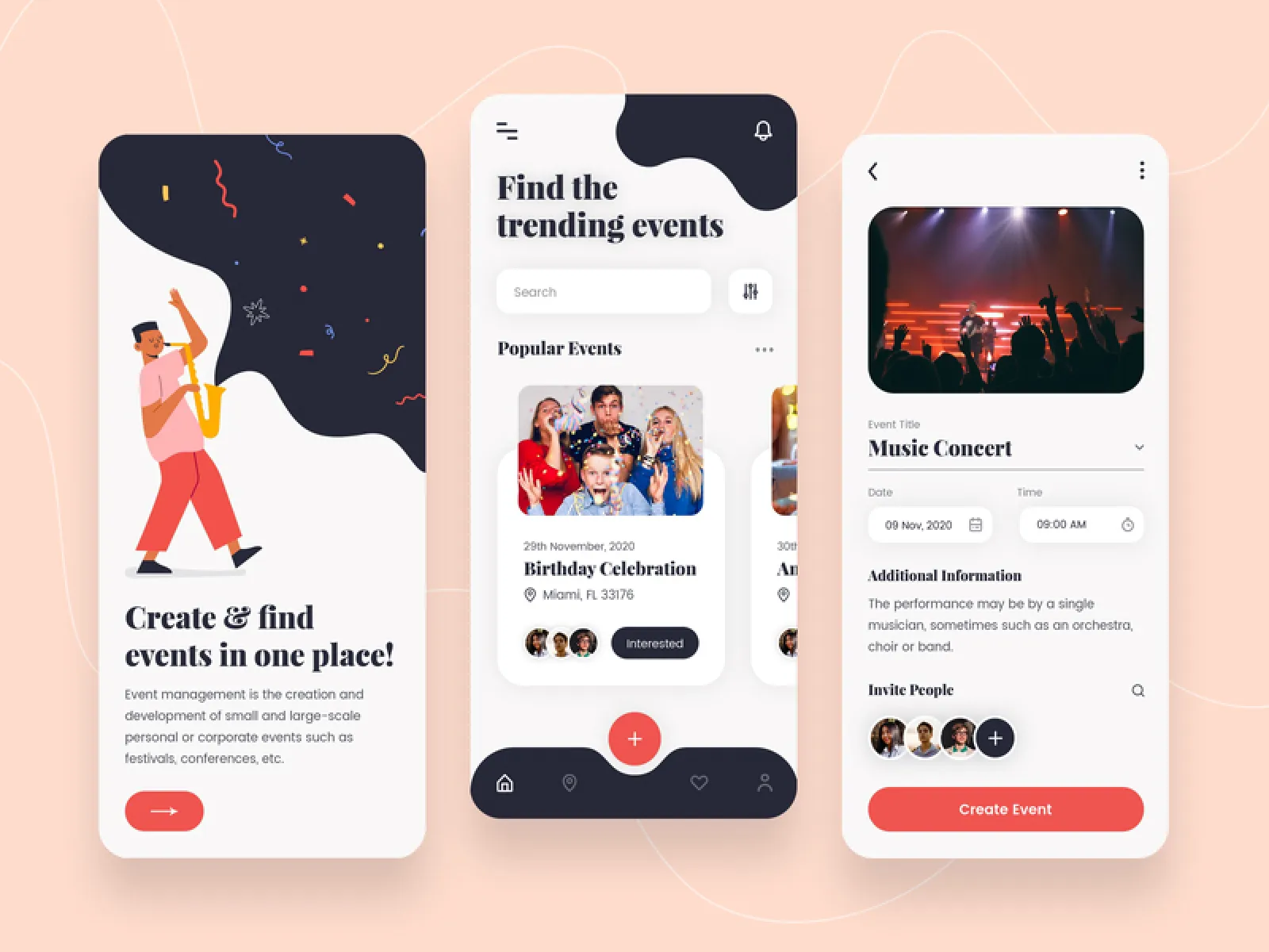Event Management App for Figma and Adobe XD