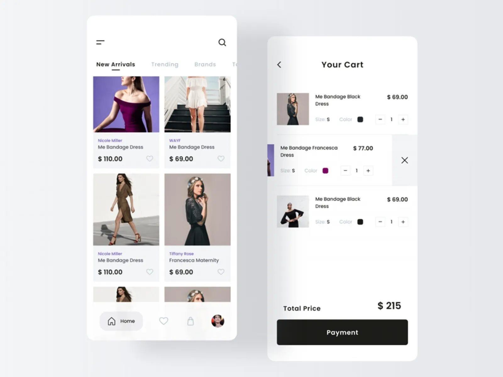 Fashion Store App Design for Figma and Adobe XD