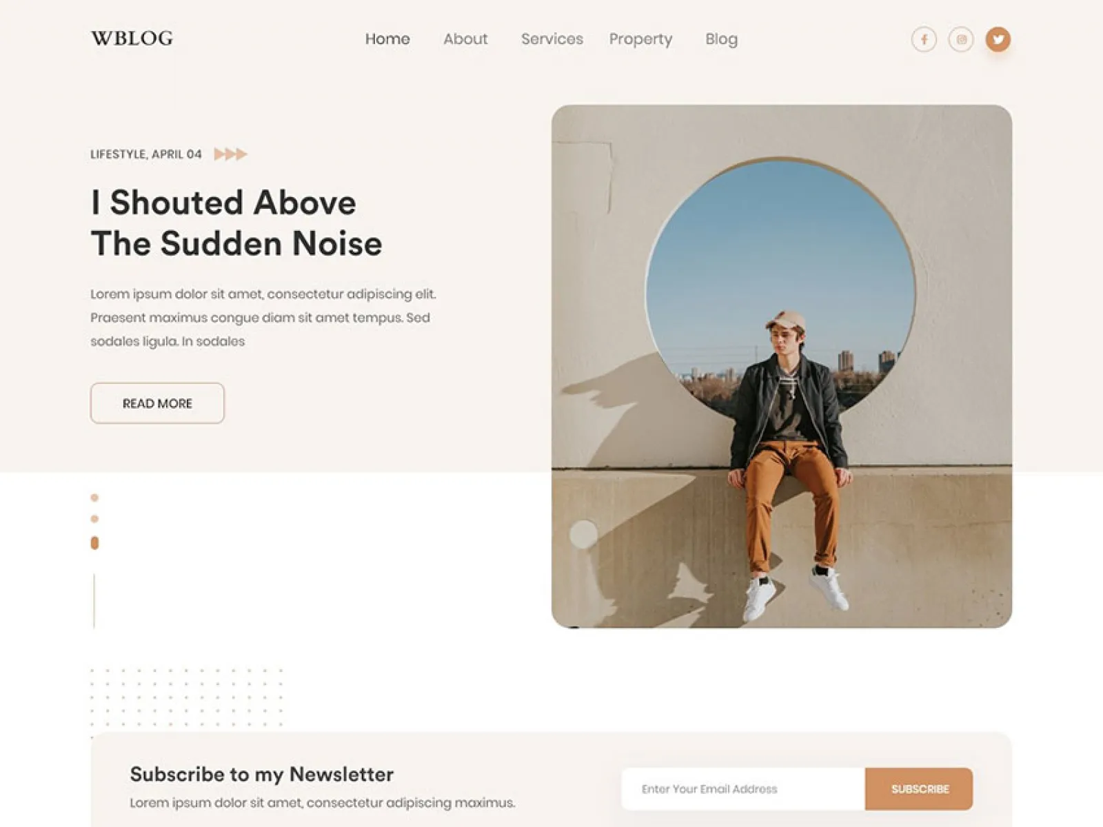 Feminine Nude Web Design for Figma and Adobe XD