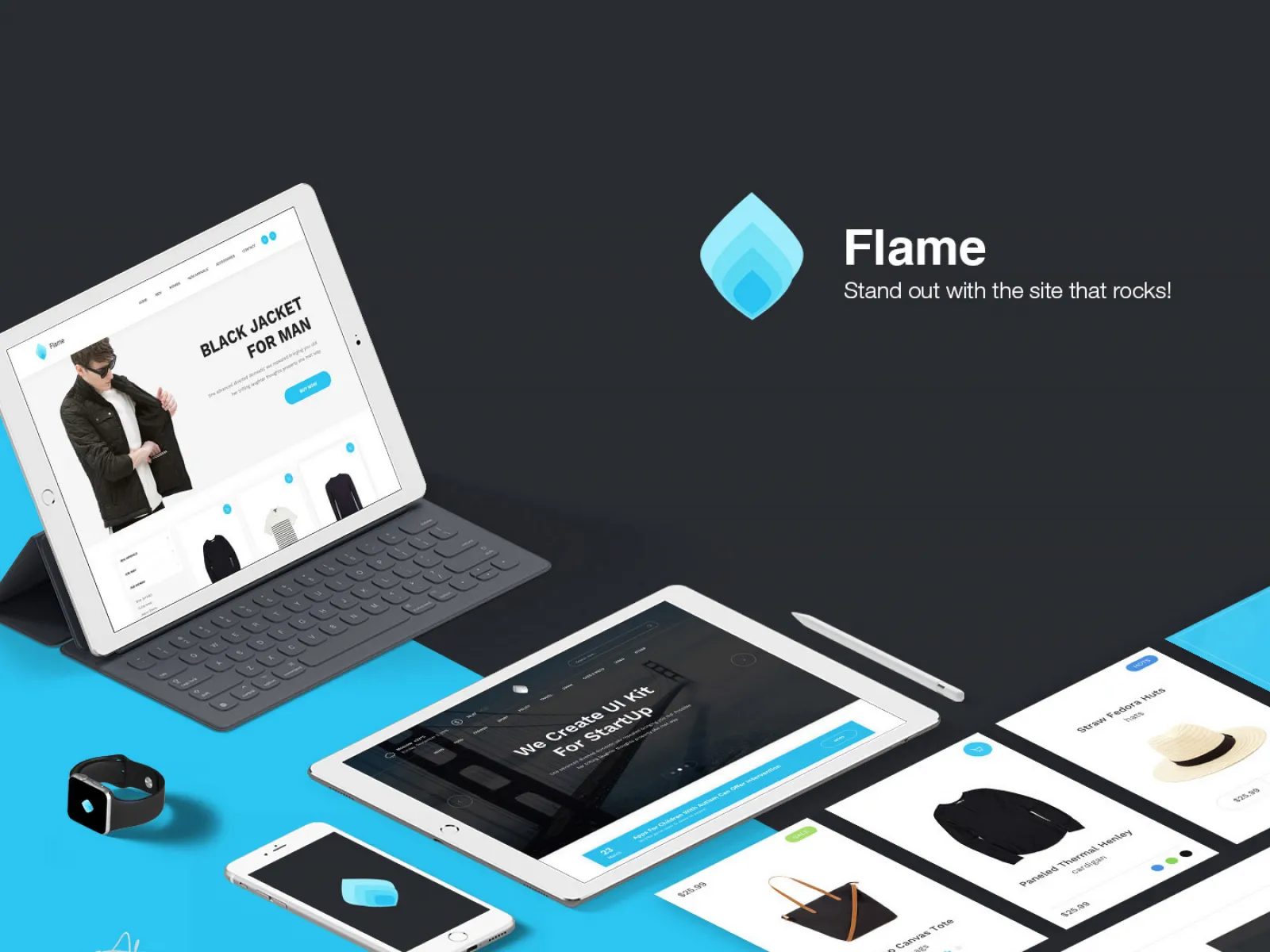 Flame Free Web UI Kit for Figma and Adobe XD