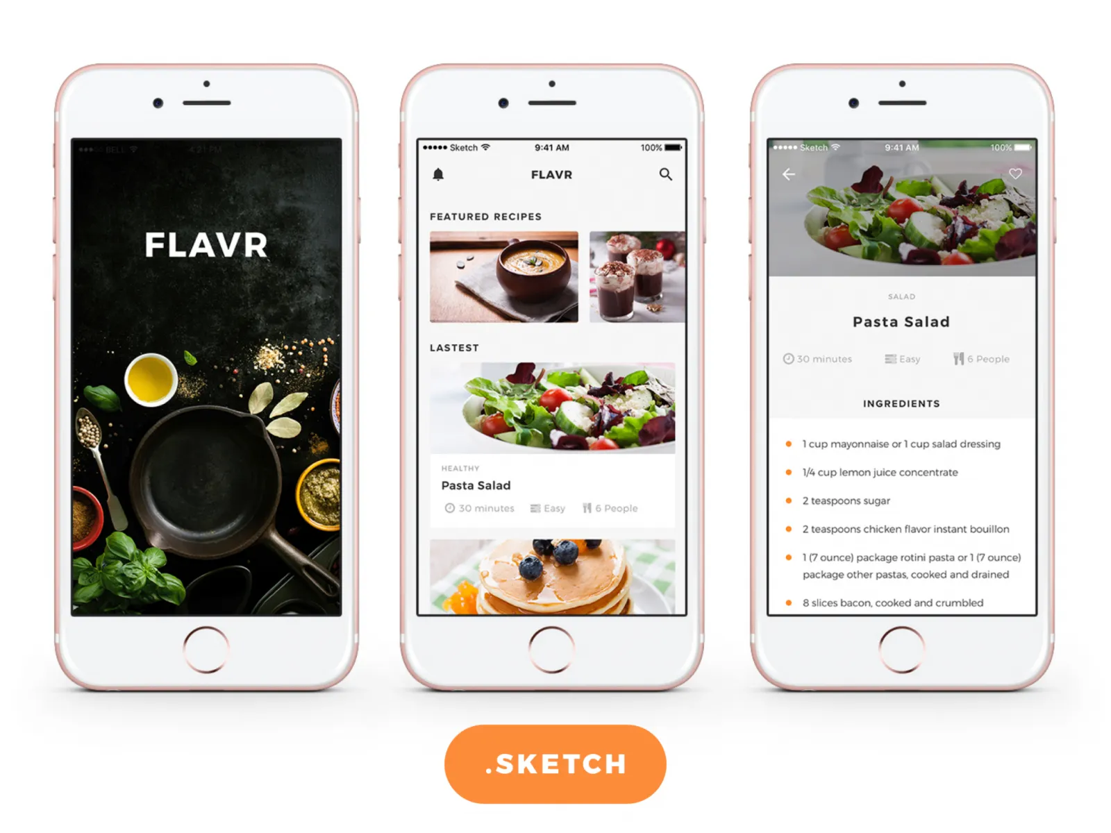 Flavr Food App Design UI Kit for Figma and Adobe XD