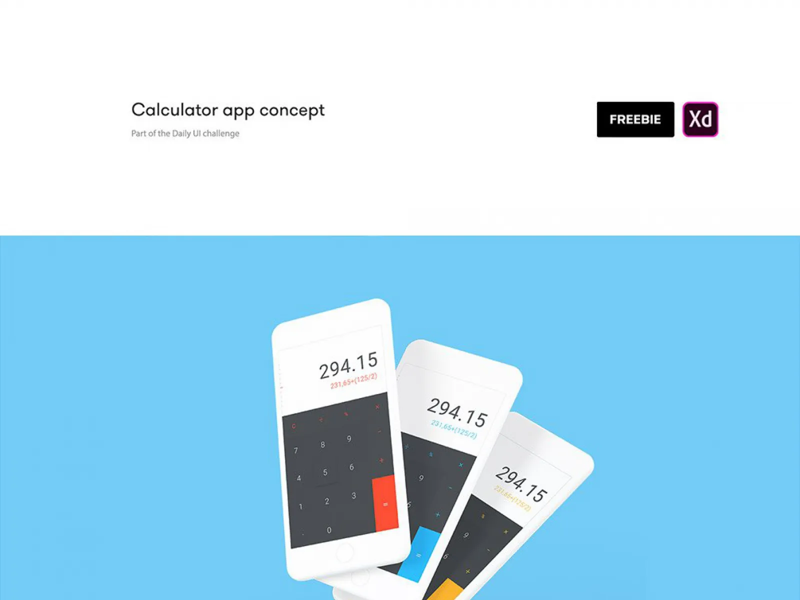 Free Calculator UI Kit for Figma and Adobe XD