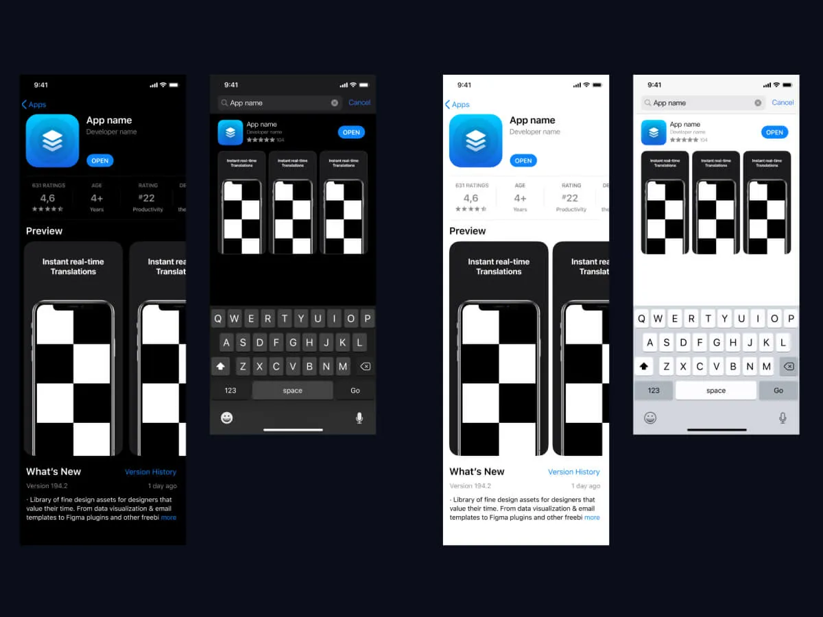 App Store Template – App Icon & Store Screens for Figma and Adobe XD