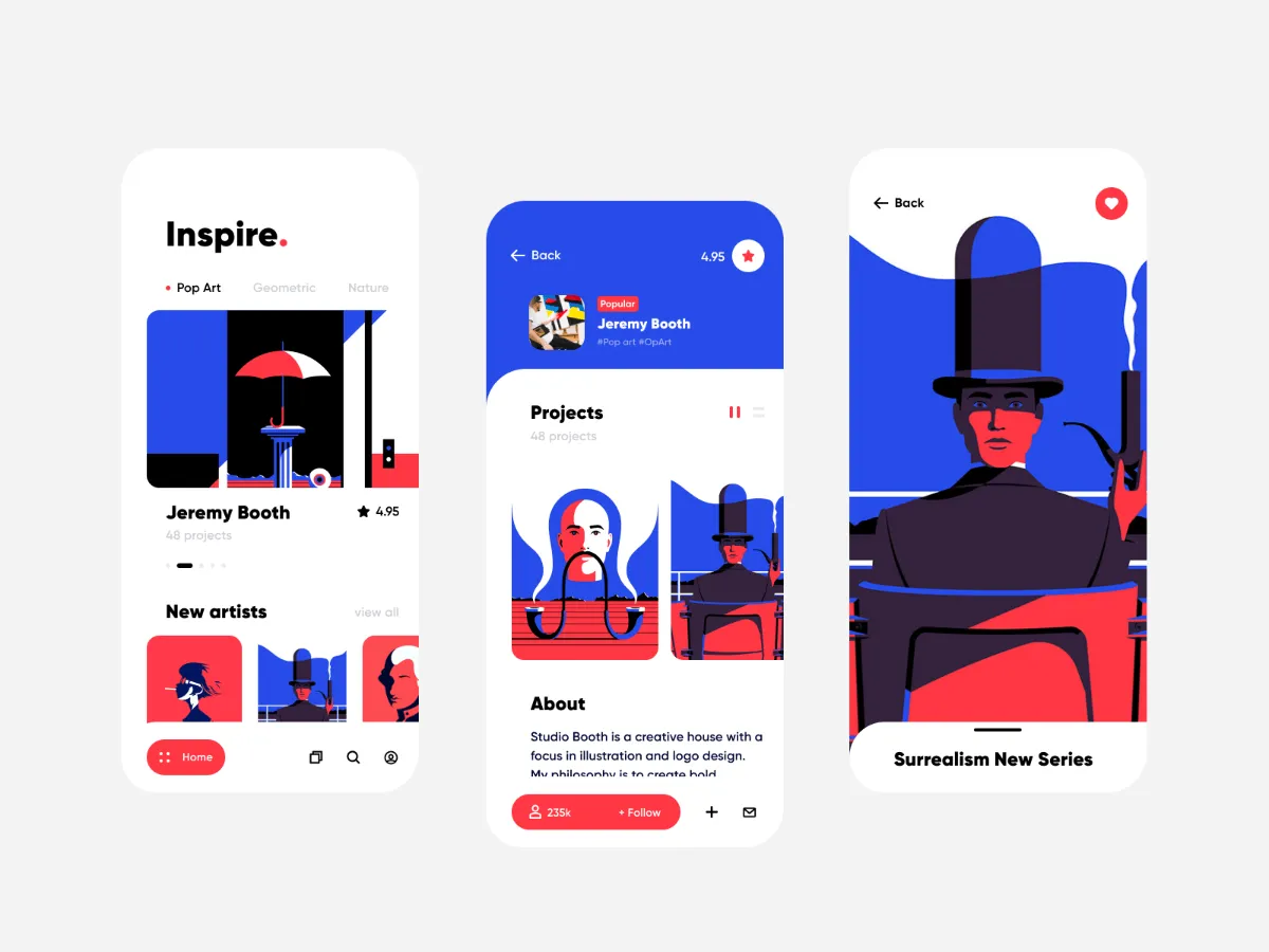 Art Inspiration App for Figma and Adobe XD