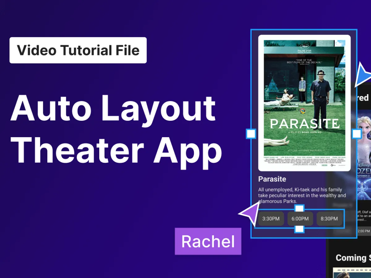 Auto Layout Theater App for Figma and Adobe XD