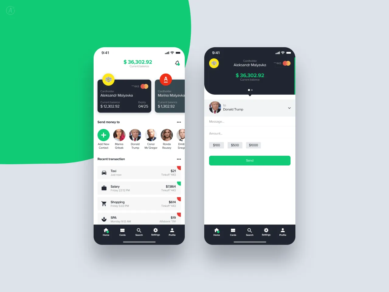 Banking App for Figma and Adobe XD