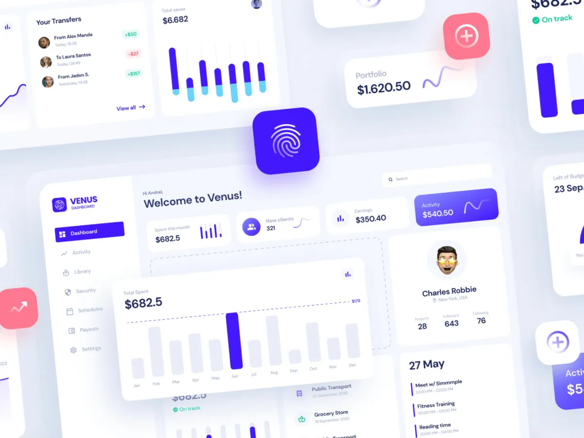 Dashboard Builder – Venus UI Kit for Figma and Adobe XD