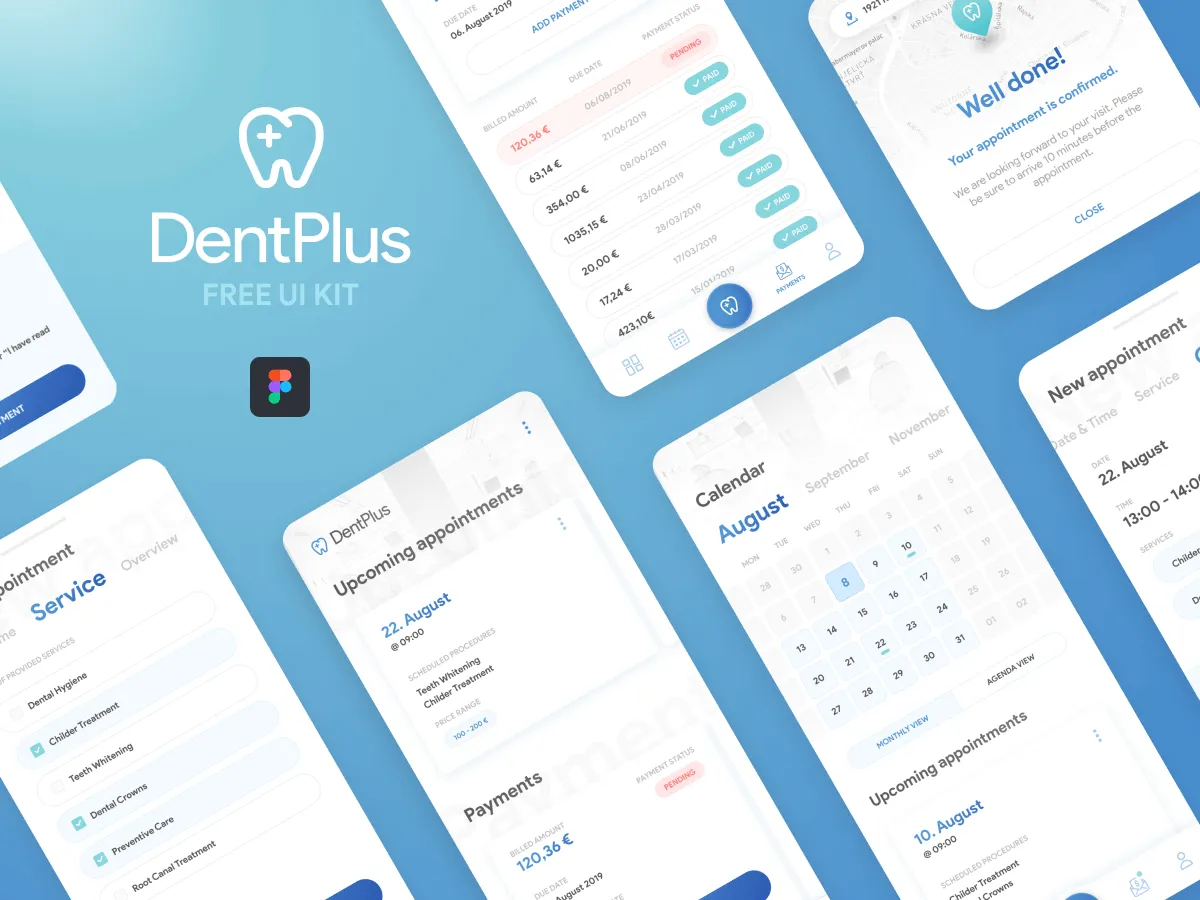 DentPlus UI Kit for Figma and Adobe XD