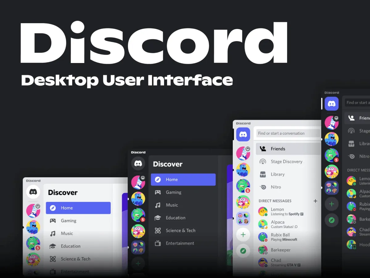 Discord Desktop UI Kit for Figma and Adobe XD