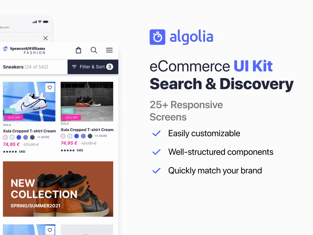 eCommerce Search & Discovery UI Kit for Figma and Adobe XD