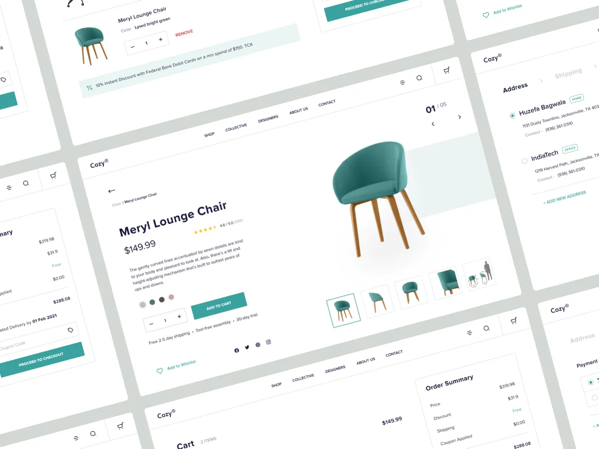 Furniture Store E-commerce UI Kit for Figma and Adobe XD