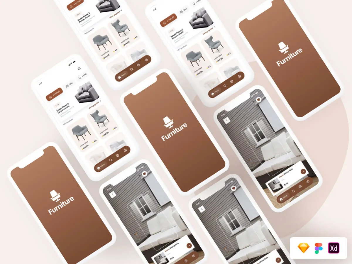 Furniture UI App for Figma and Adobe XD