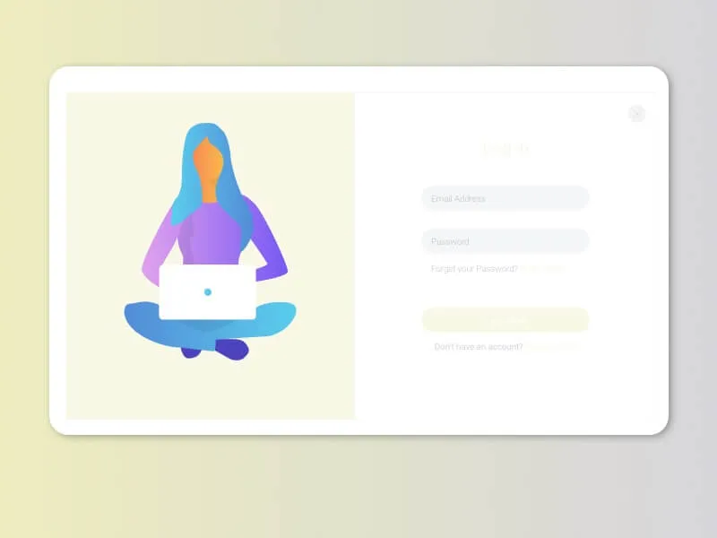 Girl Login Illustration for Figma and Adobe XD