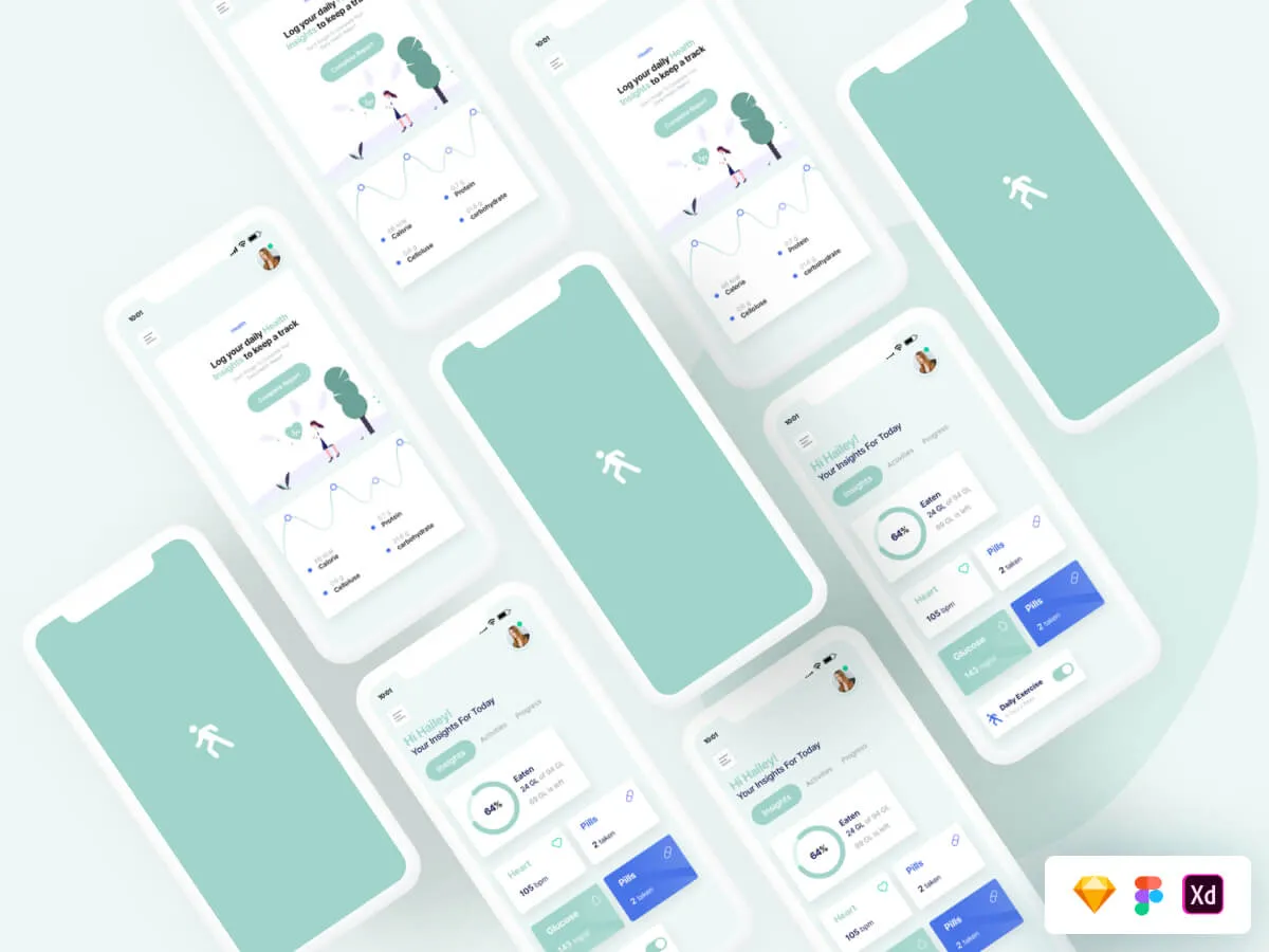 Health Insights UI Screens for Figma and Adobe XD