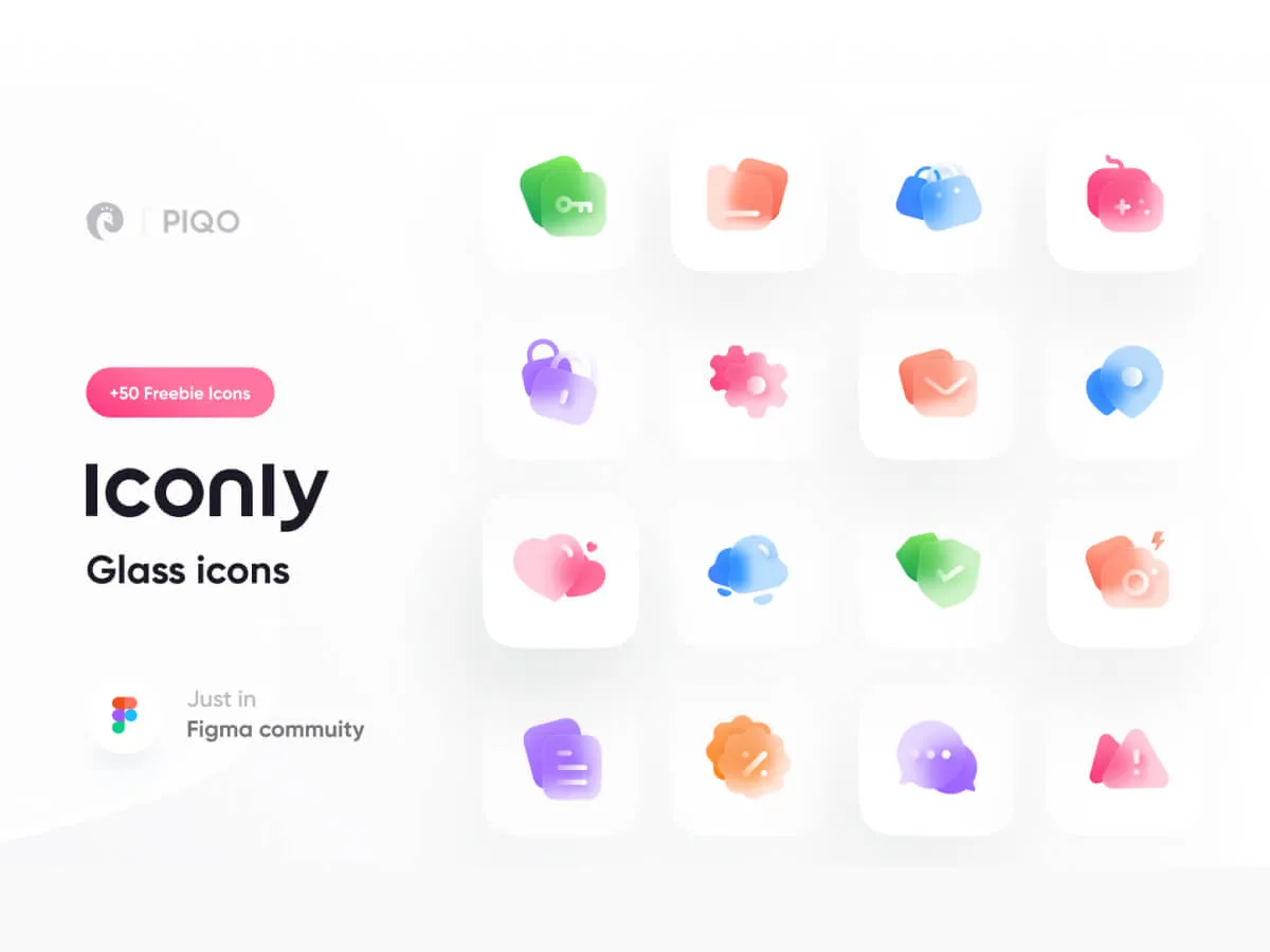 Iconly 2 – Glass Icons for Figma and Adobe XD