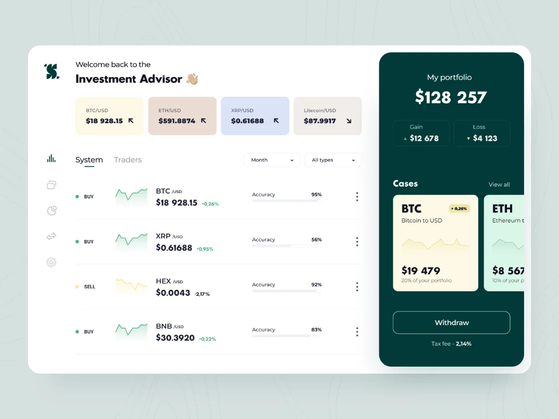 Investment Advisor App for Figma and Adobe XD