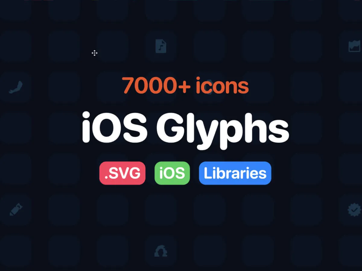 iOS Glyphs Icons for Figma and Adobe XD