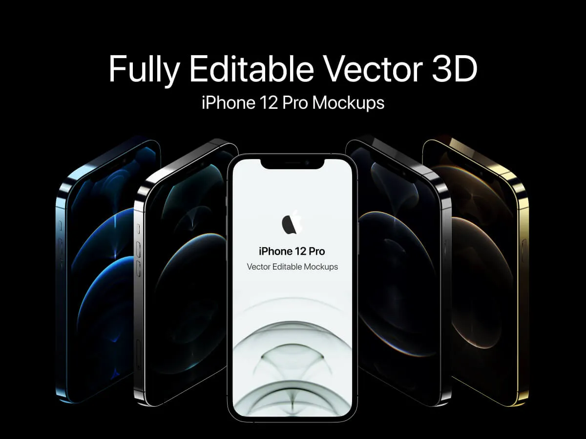 iPhone 12 Pro 3D Mockup for Figma and Adobe XD