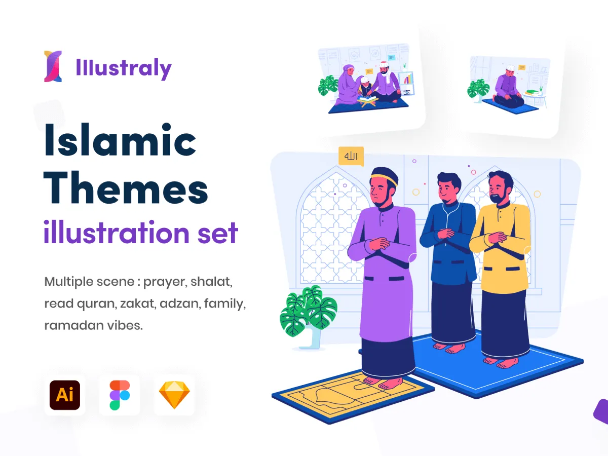 Islamic Illustration Set for Figma and Adobe XD