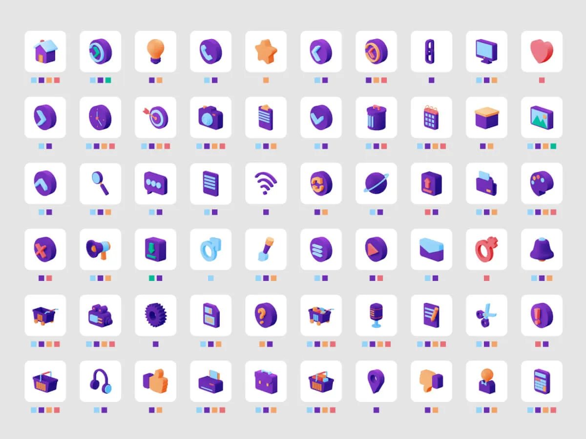 Isometric 3D Icons for Figma and Adobe XD