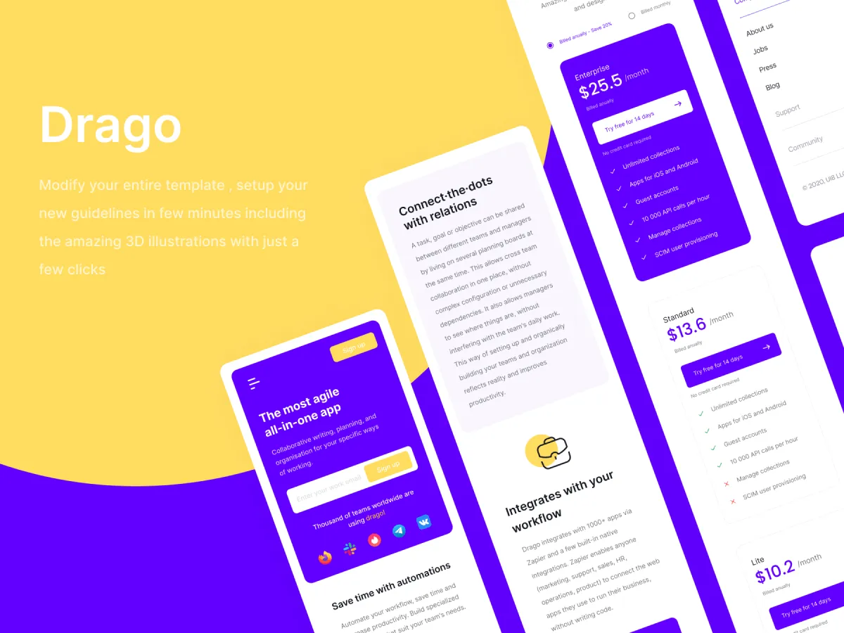 Landing Page Componentes UI Kit for Figma and Adobe XD