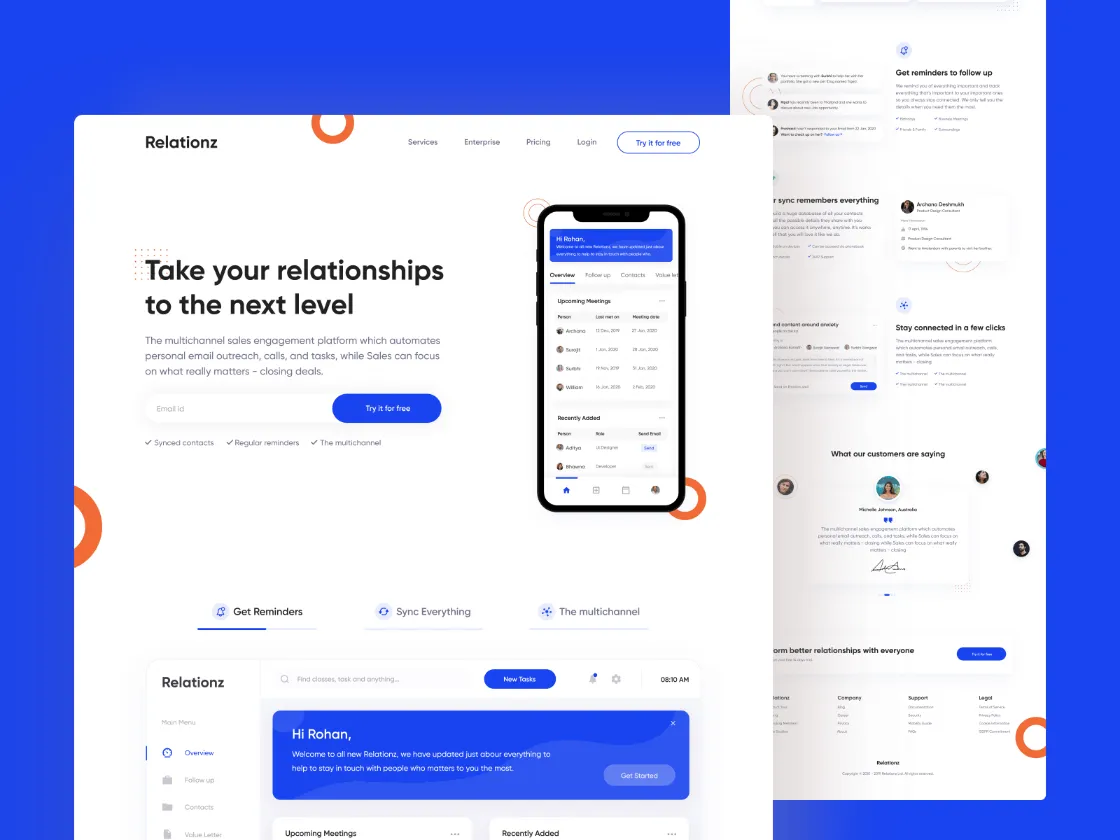 Landing Page Relationz for Figma and Adobe XD