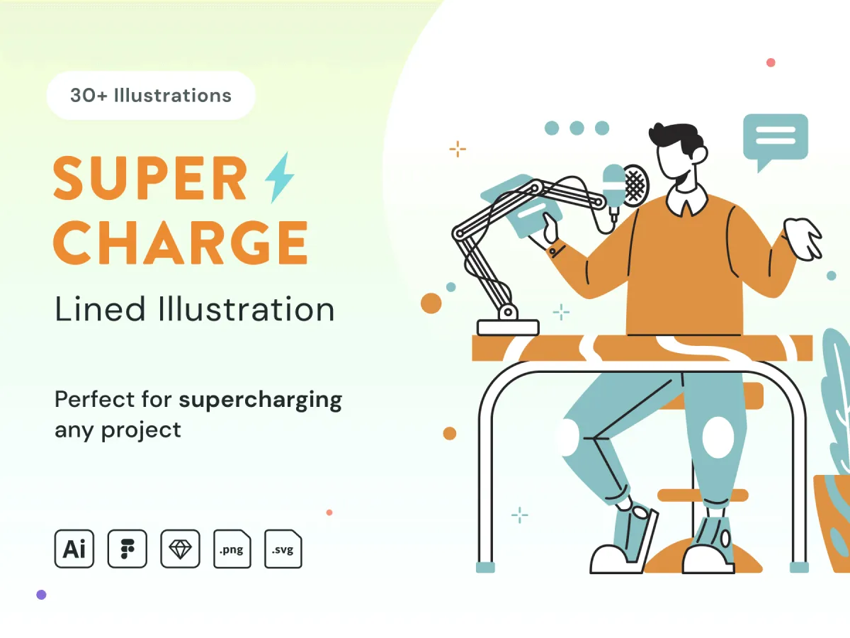 Lined Illustrations for Figma and Adobe XD