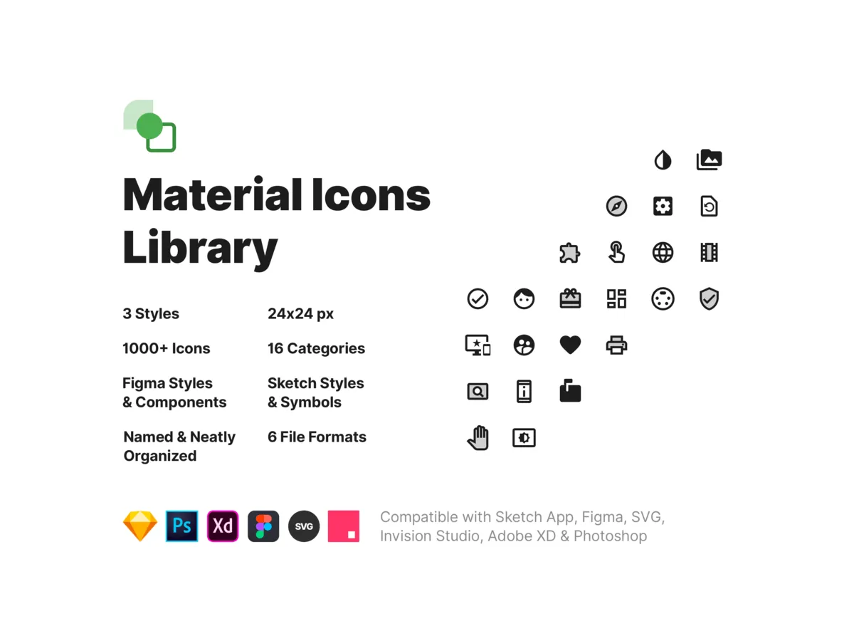 Material Icons Library for Figma and Adobe XD