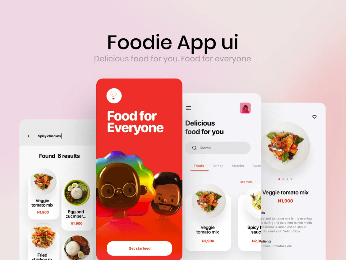 Modern Food App UI Kit for Figma and Adobe XD