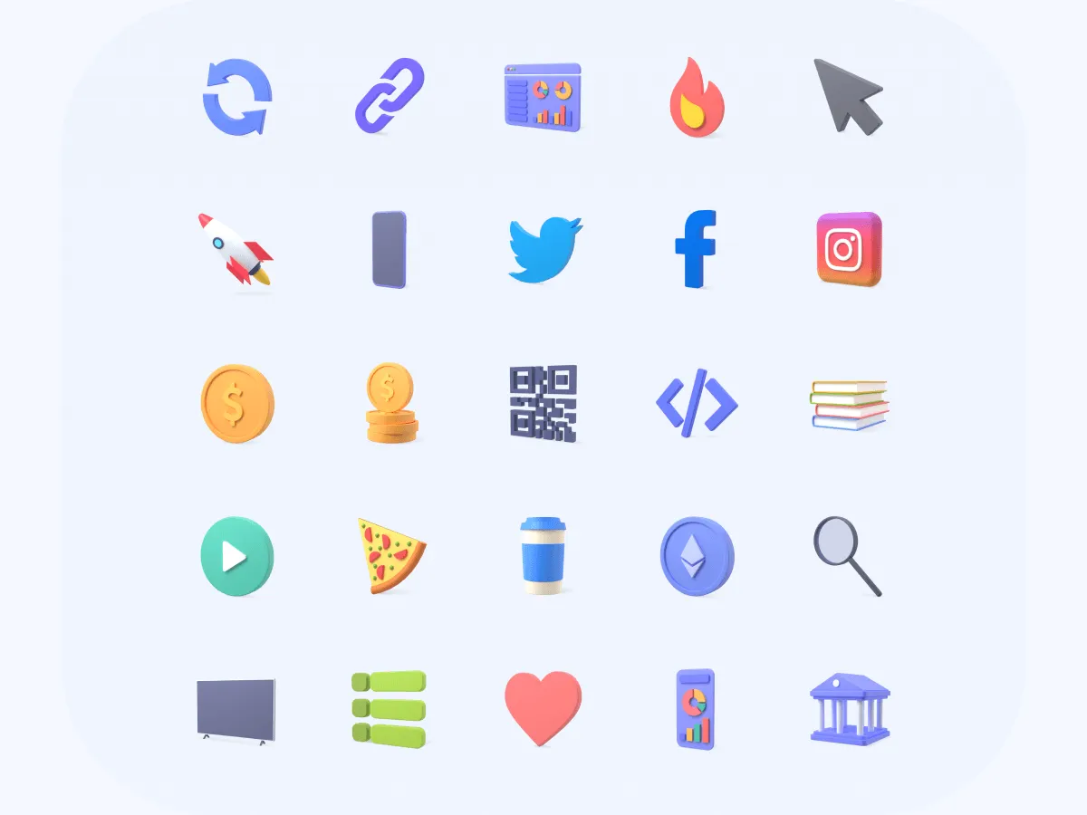 Multipurpose 3D Icons Pack for Figma and Adobe XD