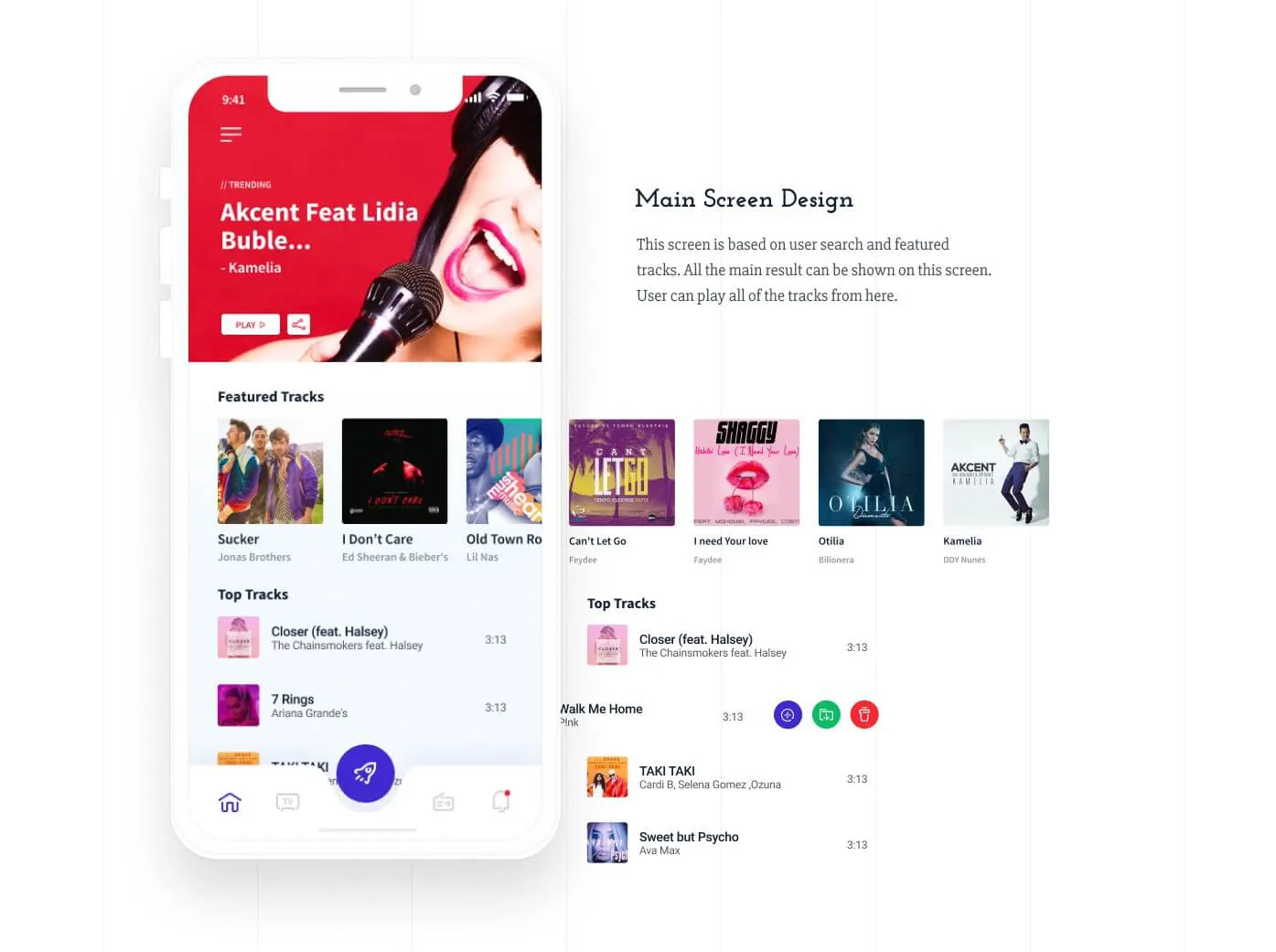 Music App for Figma and Adobe XD