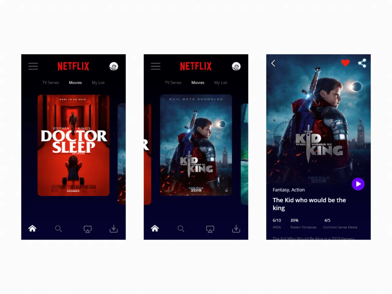 Netflix App Redesign for Figma and Adobe XD
