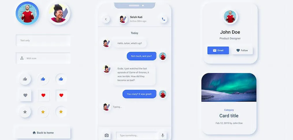 Neumorphism UI Kit for Figma and Adobe XD