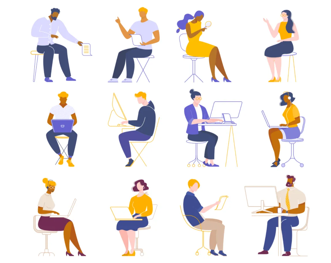 People Working Collaborating Illustrations for Figma and Adobe XD