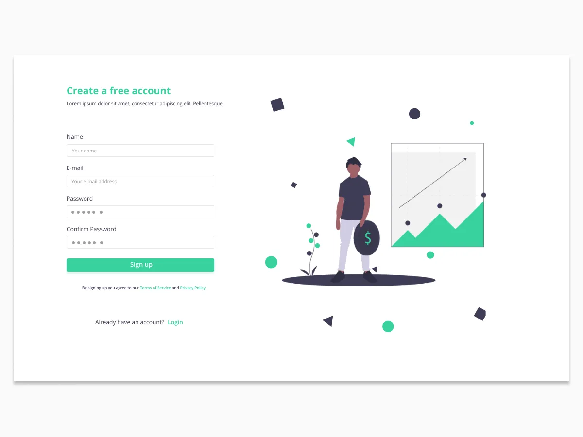 Registration Page for Figma and Adobe XD