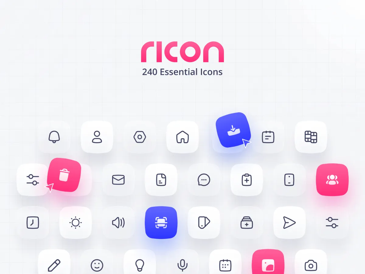 Ricon – Essential Interface Icons for Figma and Adobe XD