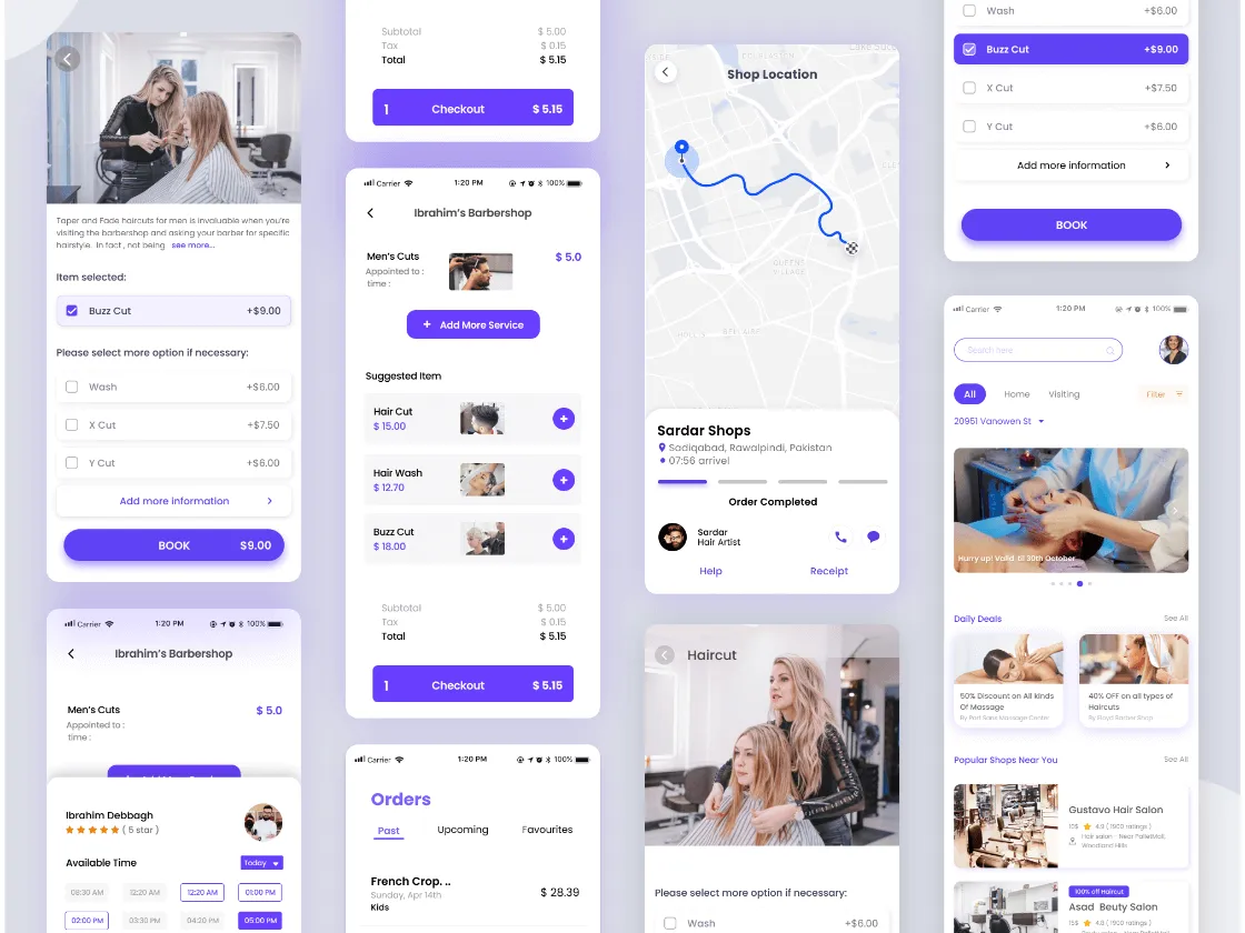 Salon App for Figma and Adobe XD