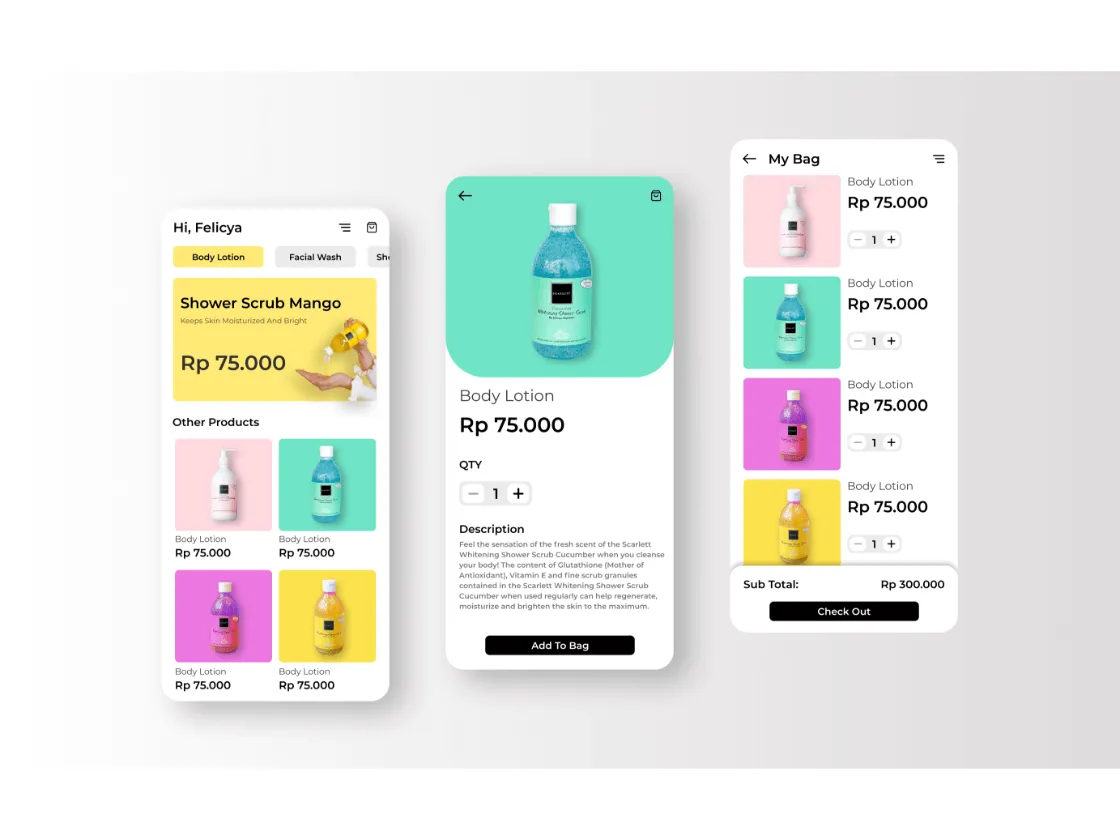 Skincare Apps for Figma and Adobe XD