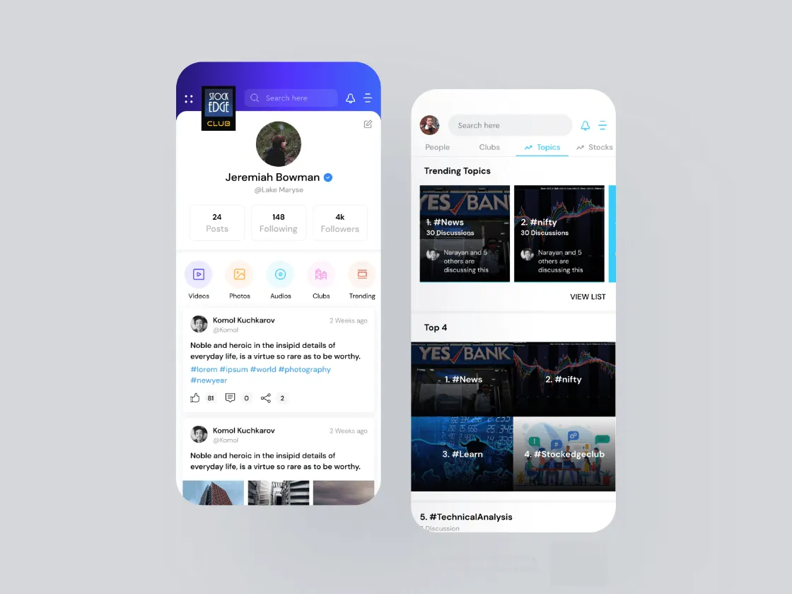 Social iOS App for Figma and Adobe XD