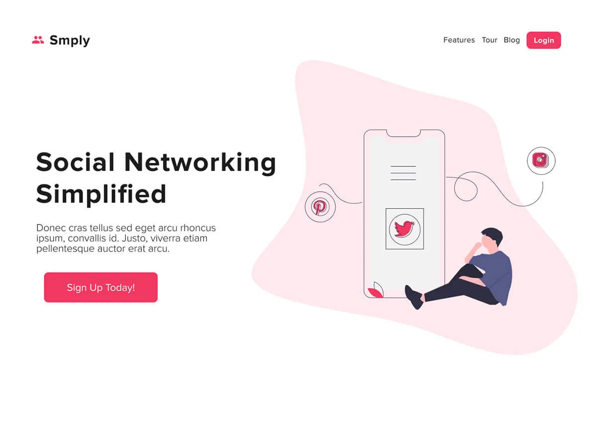 Social Network Illustrations for Figma and Adobe XD