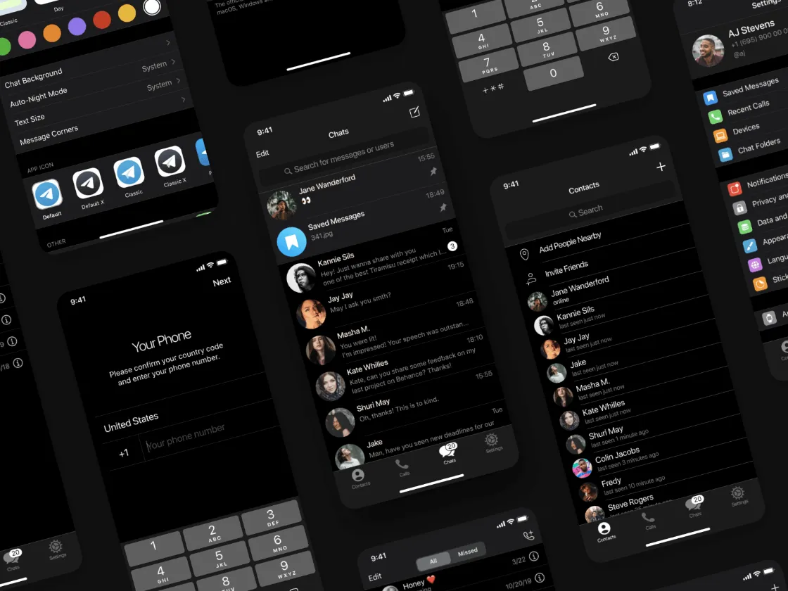 Telegram iOS UI Kit for Figma and Adobe XD